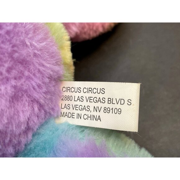 Midway Circus Circus Las Vegas bear 12" plush tye dye stuffed animal toy 2019 - Picture 9 of 11
